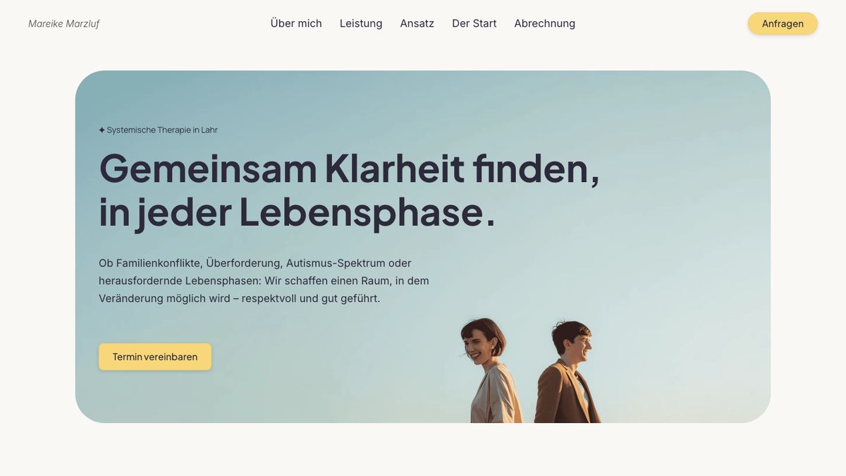Startseite von therapie-marzluf.de: Systemische Therapie